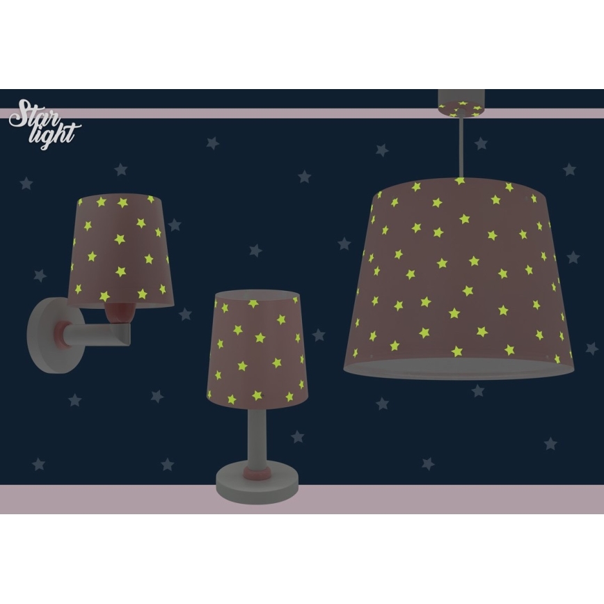 Dalber 82219S - Dečija zidna rasveta STAR LIGHT 1xE27/60W/230V roze