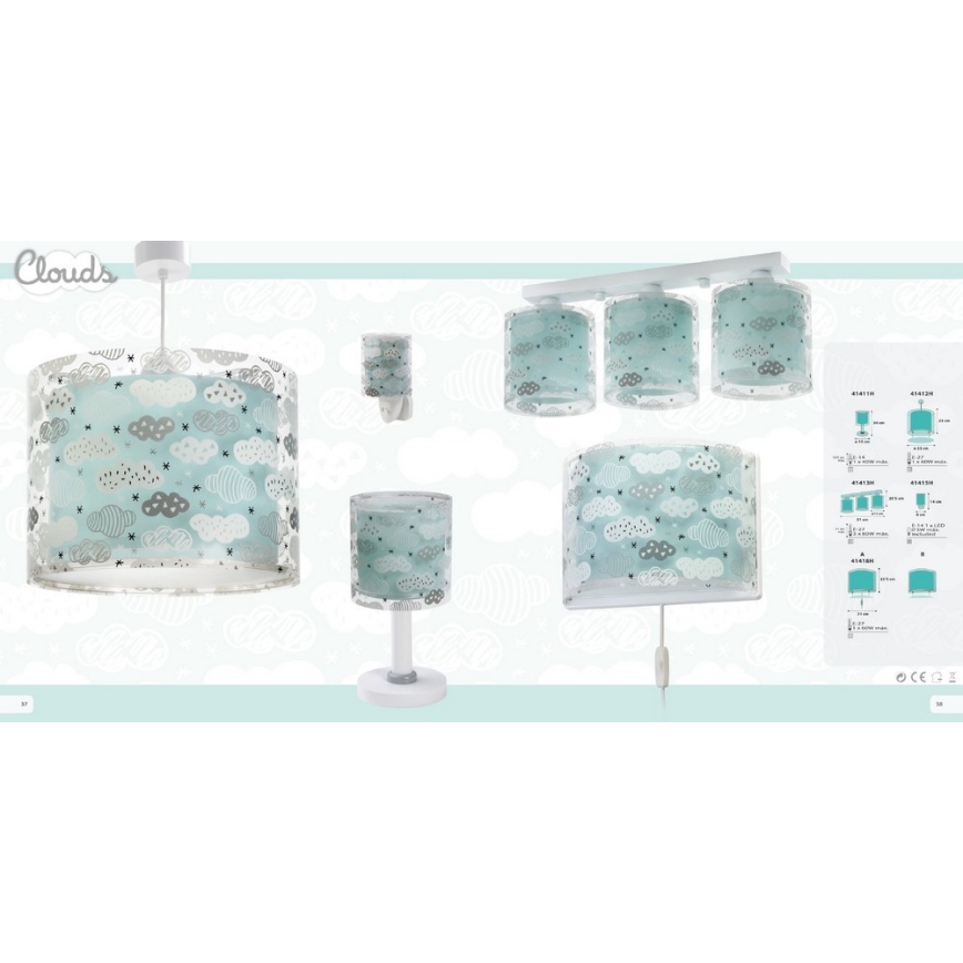 Dalber D-41413H - Dečije plafonsko svetlo CLOUDS 3xE27/60W/230V