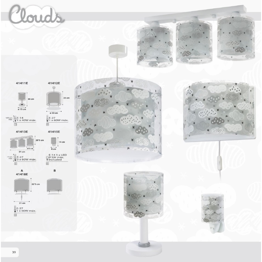 Dalber D-41415E - LED lampica za utičnicu CLOUDS 1xE14/0,5W/230V