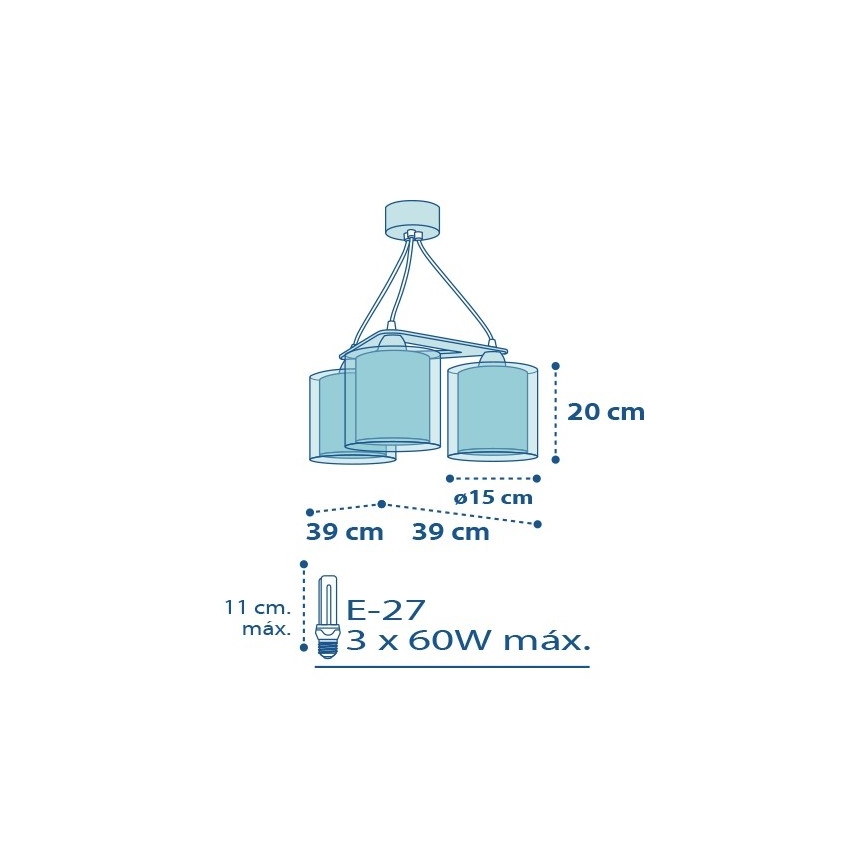 Dalber D-60614 - Dečji luster POLICE 3xE27/60W/230V