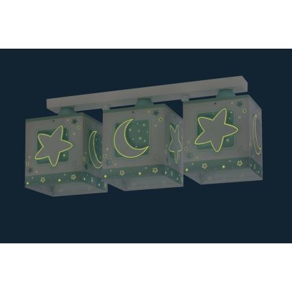 Dalber D-63233NH - Dečije plafonsko svetlo MOONLIGHT 3xE27/60W/230V
