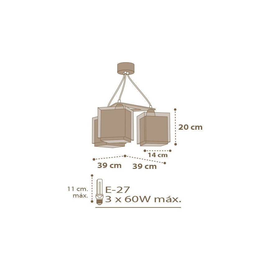 Dalber D-63394 - Dečiji luster GOOD NIGHT 3xE27/60W/230V