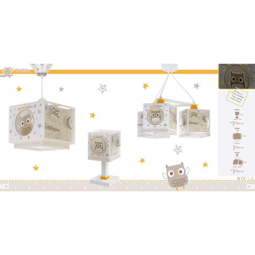 Dalber D-63394 - Dečiji luster GOOD NIGHT 3xE27/60W/230V