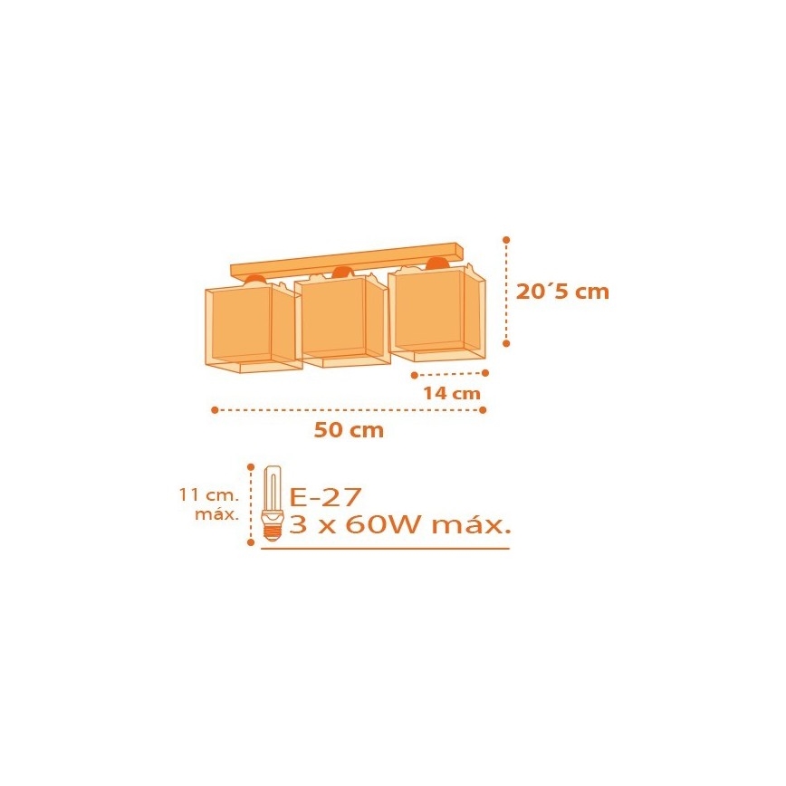 Dalber D-73453 - Dečije plafonsko svetlo DINOS 3xE27/60W/230V