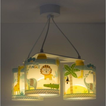 Dalber D-76114 - Dečiji luster MY LITTLE JUNGLE 3xE27/15W/230V