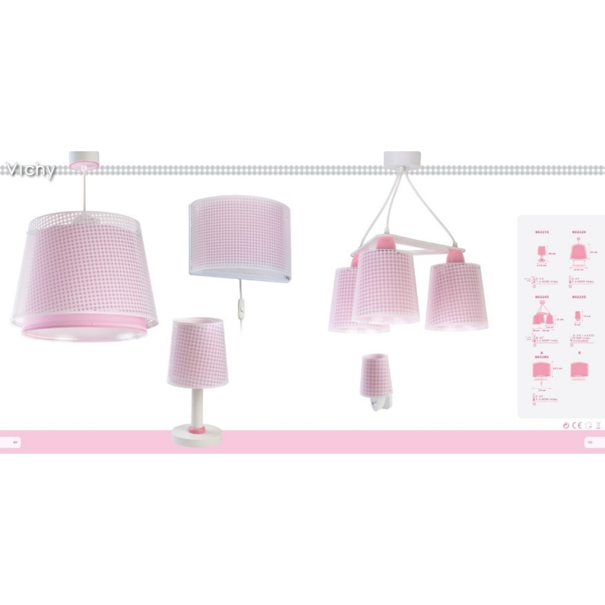 Dalber D-80222S - Dečiji luster VICHY 1xE27/60W/230V