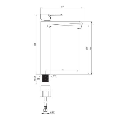 Deante BFC_020K - Baterija za umivaonik CORIO, sjajni hrom