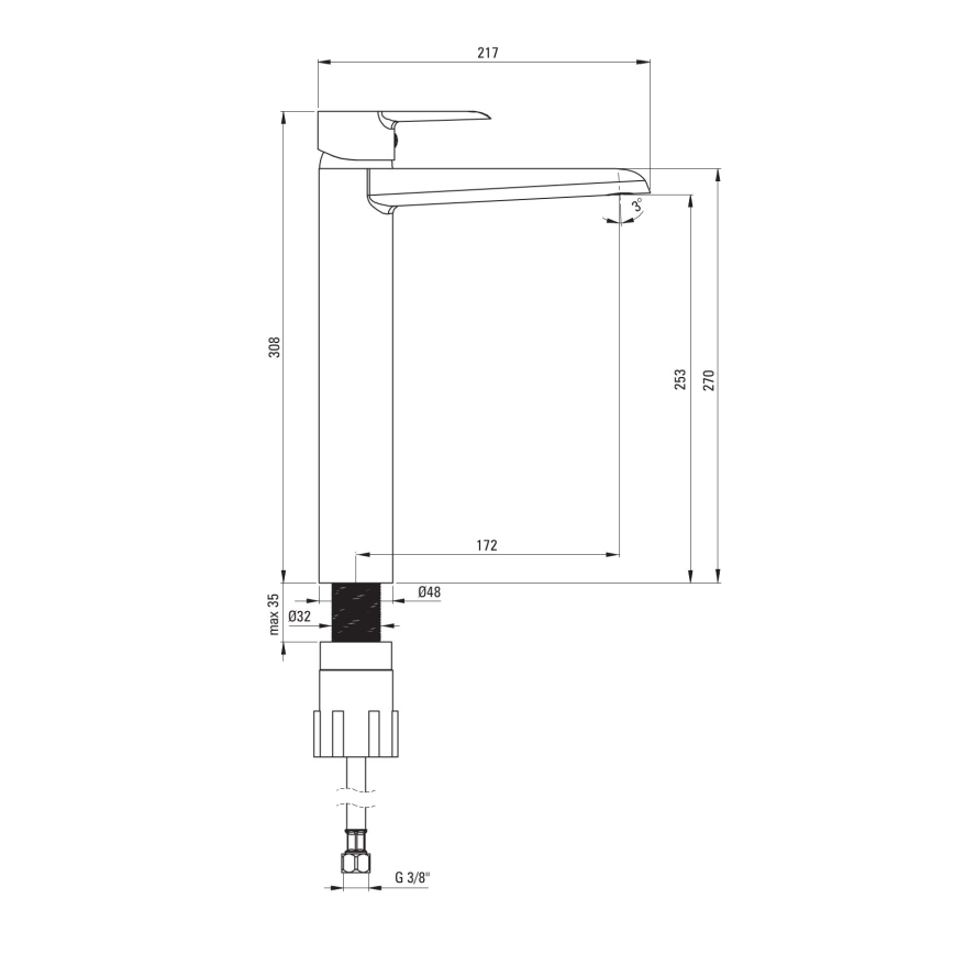 Deante BFC_020K - Baterija za umivaonik CORIO, sjajni hrom