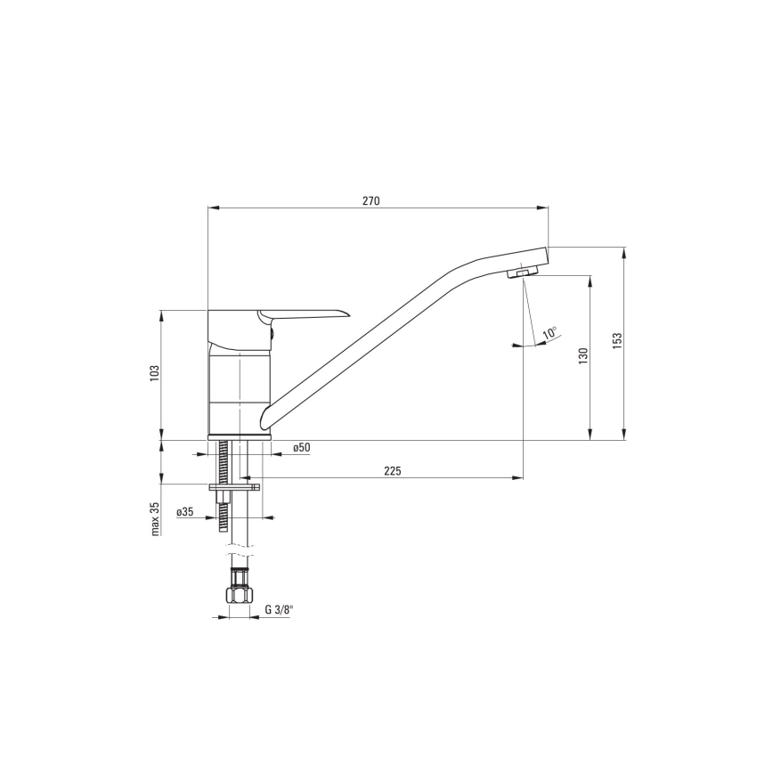 Deante BFC_060M - Slavina za sudoperu CORIO, sjajni hrom