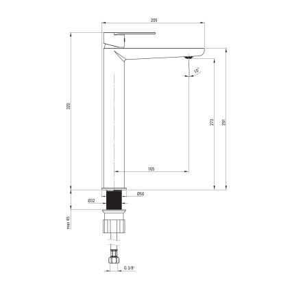 Deante BGA_020K - Baterija za umivaonik ALPINIA sjajni hrom