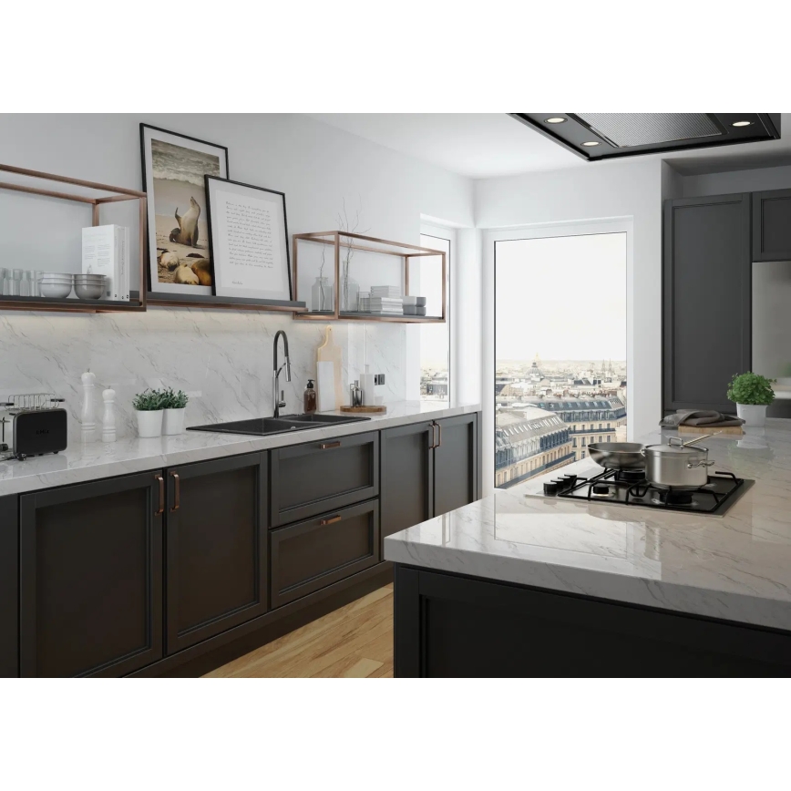 Deante BGB_B720 - Slavina za sudoperu sa fleksibilnim izlivom GERBERA crna/hrom