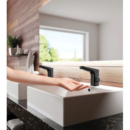 Deante BQH_N29R - Beskontaktna Mešalica za lavabo sa regulacijom temperature HIACYNT 4xAA crno