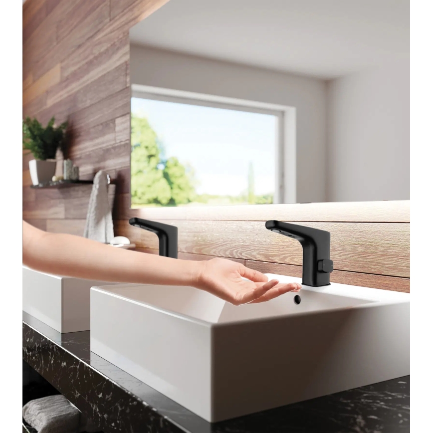 Deante BQH_N29R - Beskontaktna Mešalica za lavabo sa regulacijom temperature HIACYNT 4xAA crno