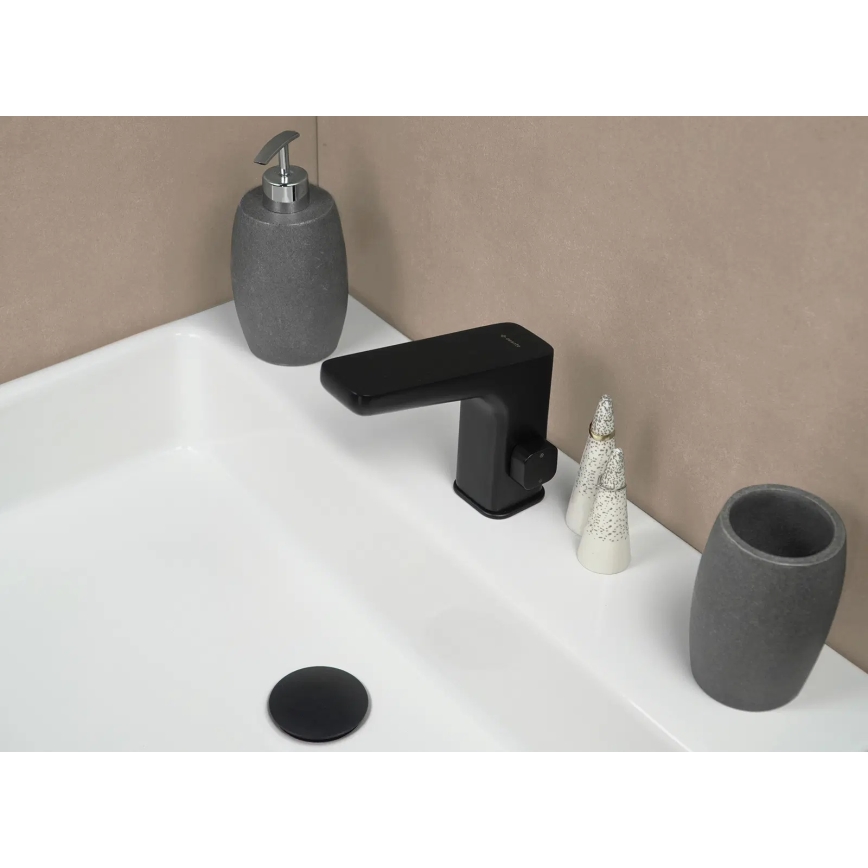 Deante BQH_N29R - Beskontaktna Mešalica za lavabo sa regulacijom temperature HIACYNT 4xAA crno