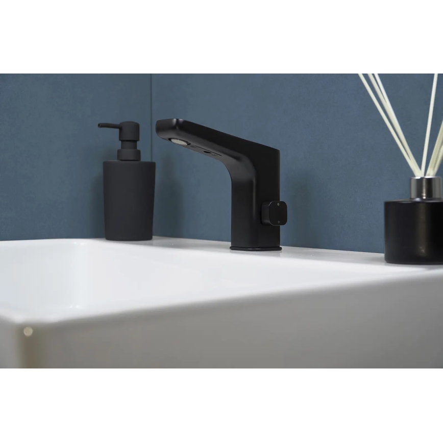 Deante BQH_N29R - Beskontaktna Mešalica za lavabo sa regulacijom temperature HIACYNT 4xAA crno
