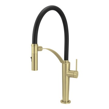 Deante BRC_R72M - Kuhinjska slavina CORDA sa fleksibilnim izlivom, četkano zlato