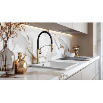 Deante BRC_R72M - Kuhinjska slavina CORDA sa fleksibilnim izlivom, četkano zlato