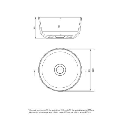 Deante CDJ_6U2S - umivaonik za ugradnju na ploču JASMIN, prečnika 28 cm, keramika/bela