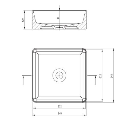 Deante CDJ_6U3S - Nadgradni umivaonik JASMIN 34,5x34,5 cm keramika/bela