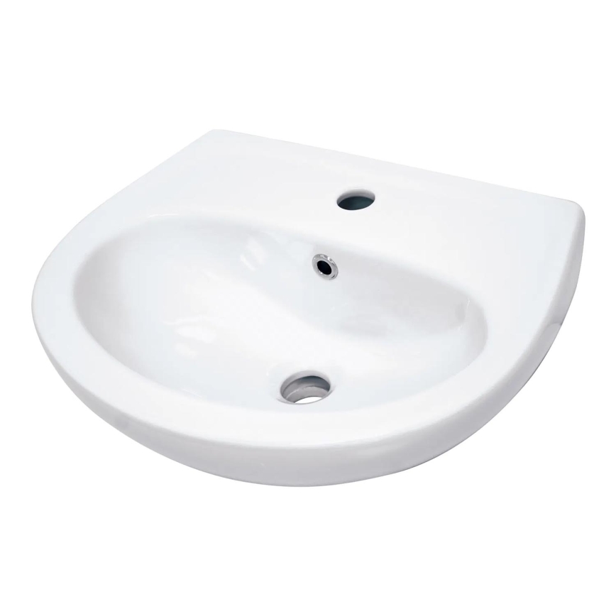 Deante CDJ_6U4W - Viseći umivaonik JASMIN sa otvorom, 45,7 x 36,4 cm, keramika/bela
