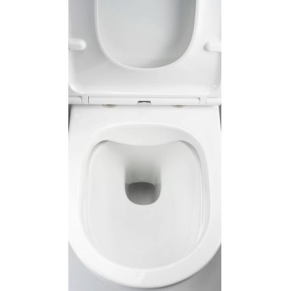 Deante CGRD6ZPW - Viseća WC školjka sa daskom ROUND keramika/bela