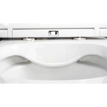 Deante CGRD6ZPW - Viseća WC školjka sa daskom ROUND keramika/bela