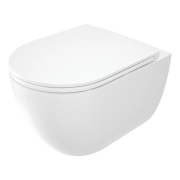 Deante CGRD6ZPW - Viseća WC šolja sa daskom SoftClose prigušiva ROUND, keramika/bela