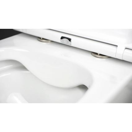 Deante CGRD6ZPW - Viseća WC šolja sa daskom SoftClose prigušiva ROUND, keramika/bela