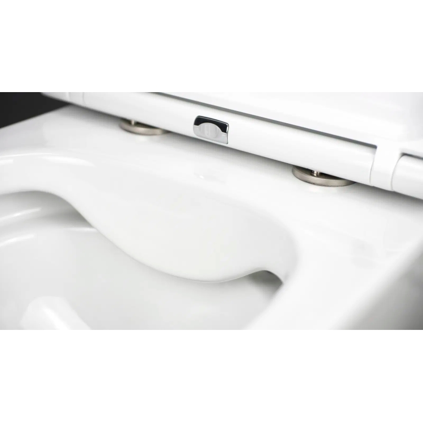 Deante CGRD6ZPW - Viseća WC šolja sa daskom SoftClose prigušiva ROUND, keramika/bela