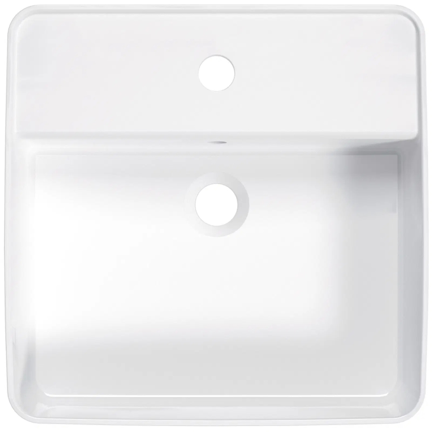 Deante CGS_6U4B - Nadgradni lavabo sa otvorom za slavinu SQUARE 42x42 cm keramika/bela