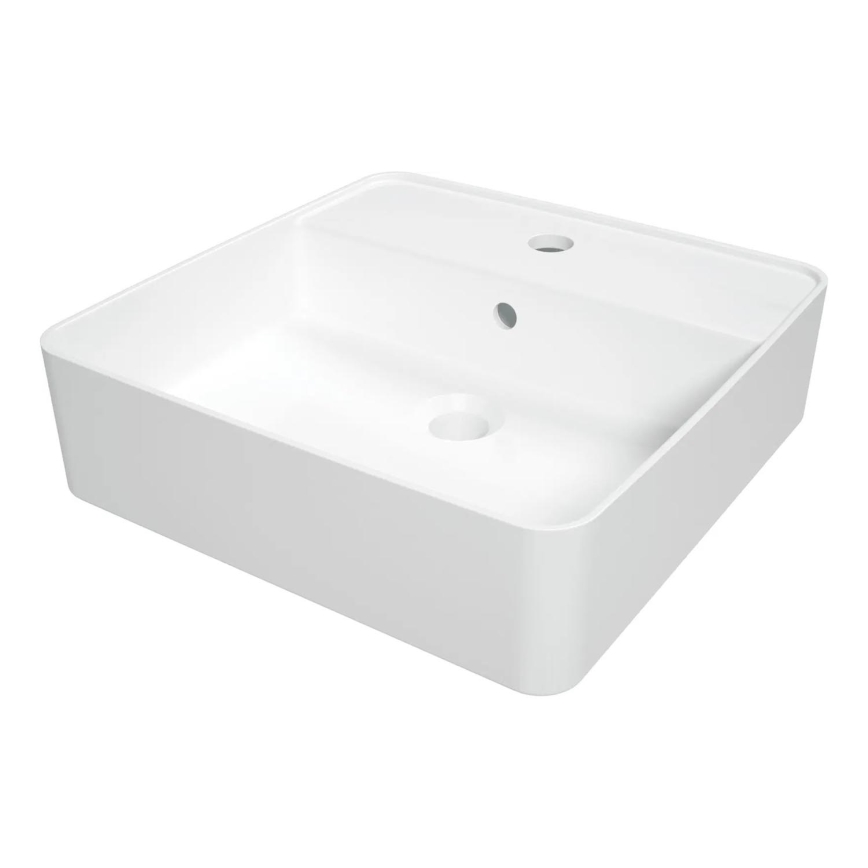 Deante CGS_6U4B - Nadgradni lavabo sa otvorom za slavinu SQUARE 42x42 cm keramika/bela