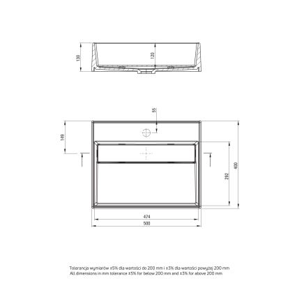 Deante CQR_NU5M - Nadgradni lavabo CORREO 40x50 cm granit/crno