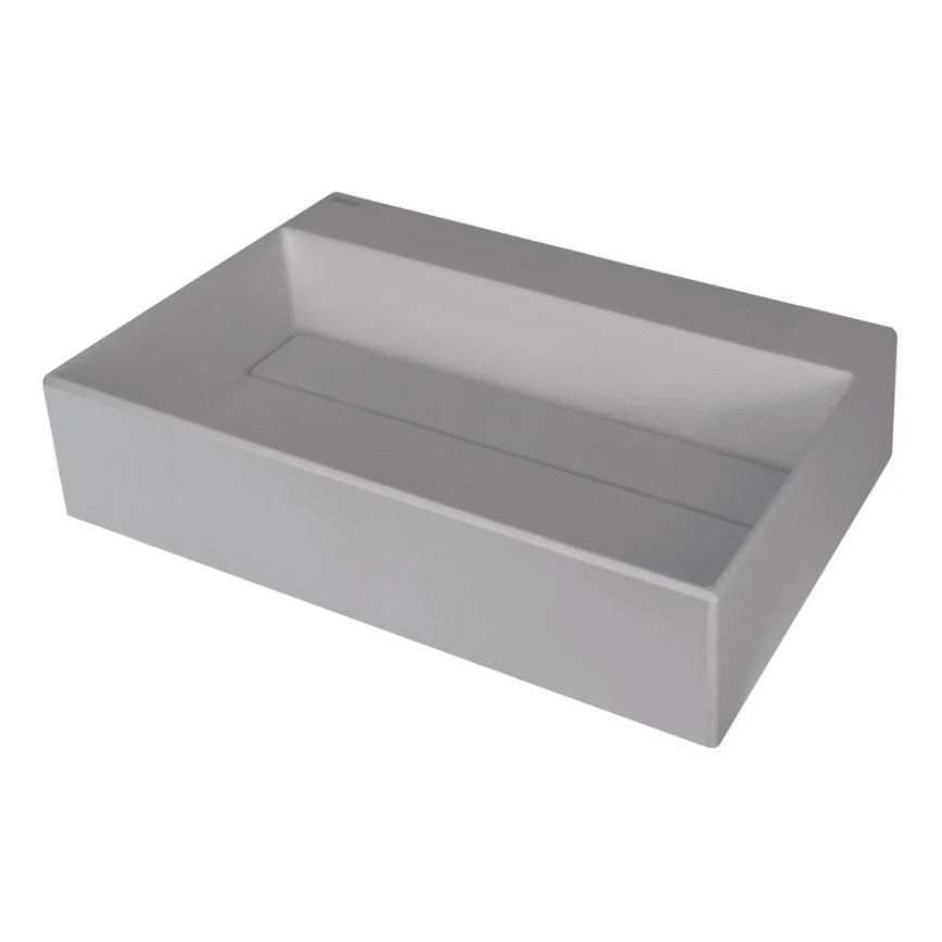 Deante CQR_SU6M - Nadgradni lavabo CORREO 40x60cm granit/metalik siva