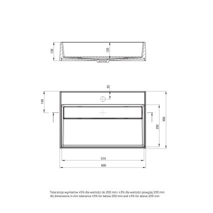 Deante CQR_SU6M - Nadgradni lavabo CORREO 40x60cm granit/metalik siva