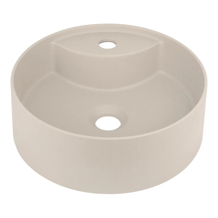 Deante CQS_5U4B - Nadgradni lavabo sa otvorom za slavinu SILIA pr. 36 cm granit/bež