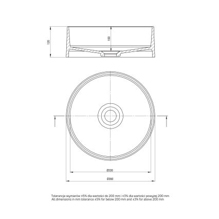 Deante CQS_5U4S - Nadgradni lavabo SILIA pr. 36 cm granit/bež