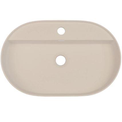 Deante CQS_5U6B - Nadgradni lavabo sa otvorom za slavinu SILIA 35x55 cm granit/bež