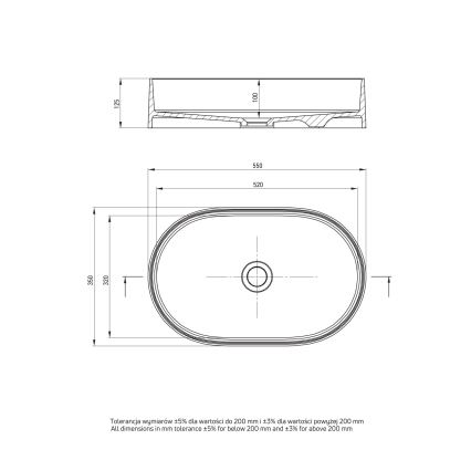 Deante CQS_5U6S - Nadgradni lavabo SILIA 35x55 cm granit/bež