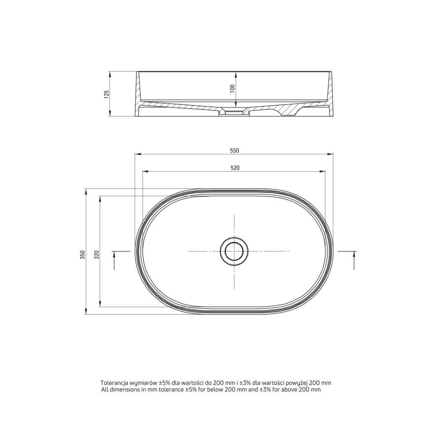 Deante CQS_5U6S - Nadgradni lavabo SILIA 35x55 cm granit/bež