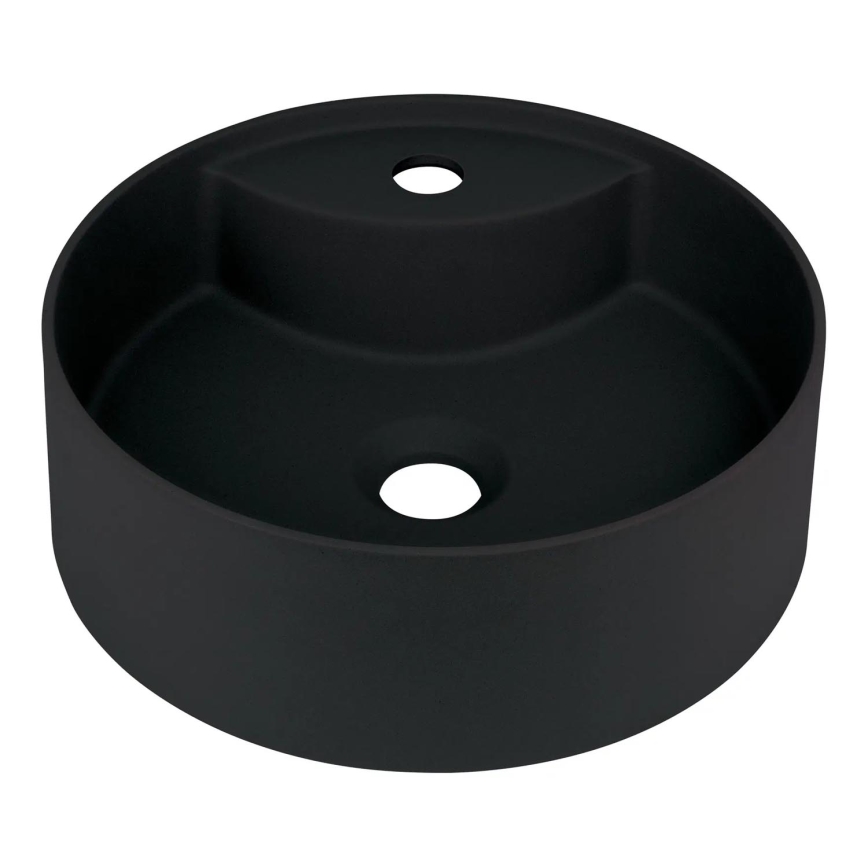 Deante CQS_NU4B - Umivaonik za ploču s otvorom za bateriju SILIA, prečnik 36 cm, granit/crna