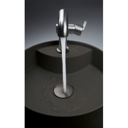 Deante CQS_NU4B - Umivaonik za ploču s otvorom za bateriju SILIA, prečnik 36 cm, granit/crna