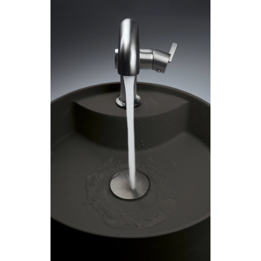 Deante CQS_NU4B - Umivaonik za ploču s otvorom za bateriju SILIA, prečnik 36 cm, granit/crna