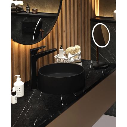 Deante CQS_NU4S - Umivaonik za ugradnju na radnu ploču SILIA fi 36 cm granit/crna