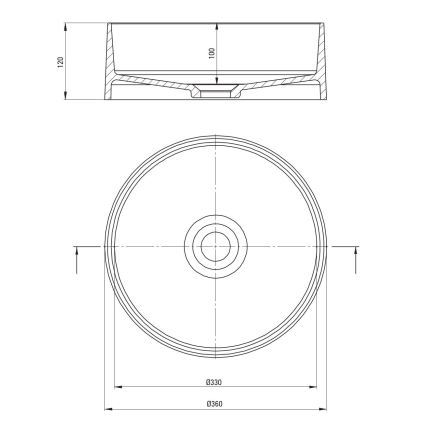 Deante CQS_NU4S - Umivaonik za ugradnju na radnu ploču SILIA fi 36 cm granit/crna