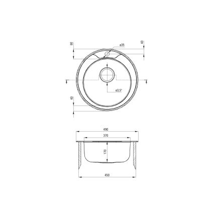 Deante ZHC_0813 - Kuhinjska sudopera TWIST pr. 49 cm saten