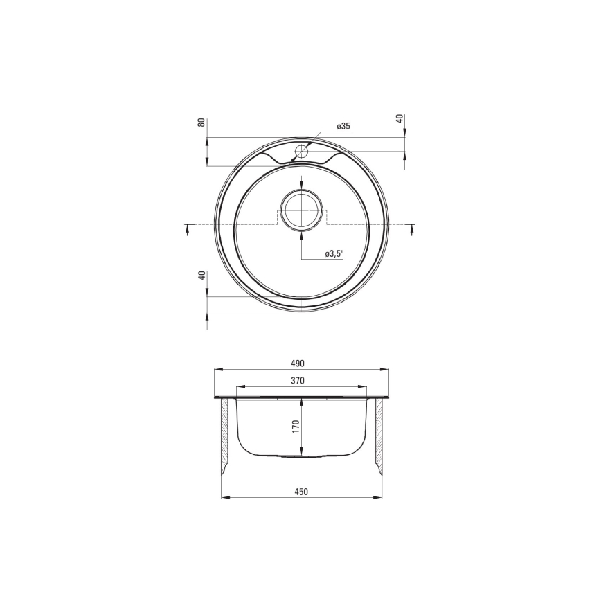 Deante ZHC_0813 - Kuhinjska sudopera TWIST pr. 49 cm saten