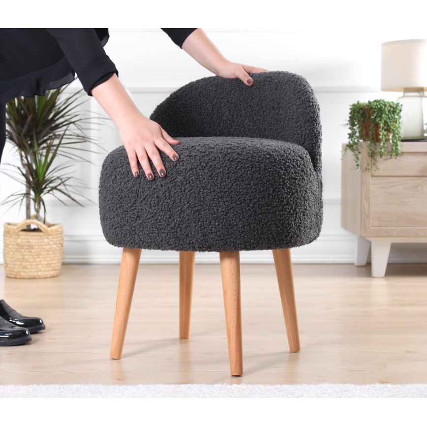 Dečija fotelja MIKI prečnik 46 cm tamno siva