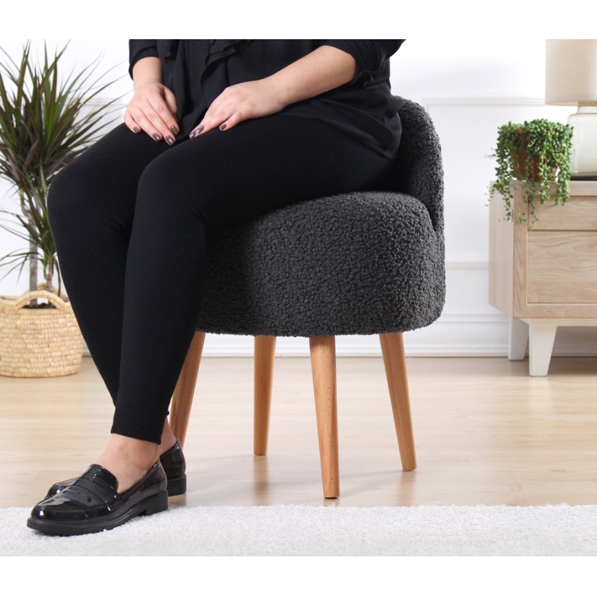 Dečija fotelja MIKI prečnik 46 cm tamno siva