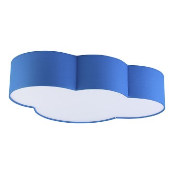 Dečija plafonjera CLOUD 4xE27/15W/230V plava