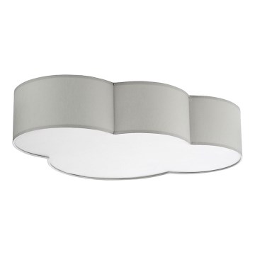 Dečija plafonjera CLOUD 4xE27/15W/230V sivo